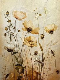 Quiet flower painting on concrete structure by Studio Pieternel