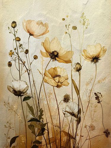 Peinture d'une fleur tranquille sur une structure en béton