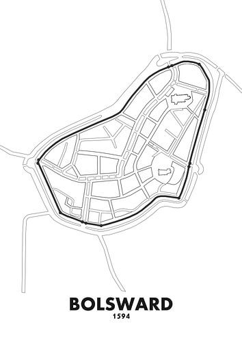 Plan de la ville de Bolsward 1594