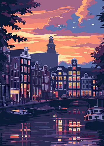 Avondreflecties Amsterdam