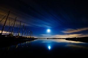 maan + jupiter boven Nieuwkoopse plassen van Thomas Spaans