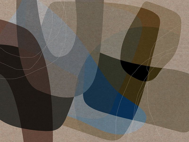 Geometric Harmony. Retro style abstract art. by Dina Dankers