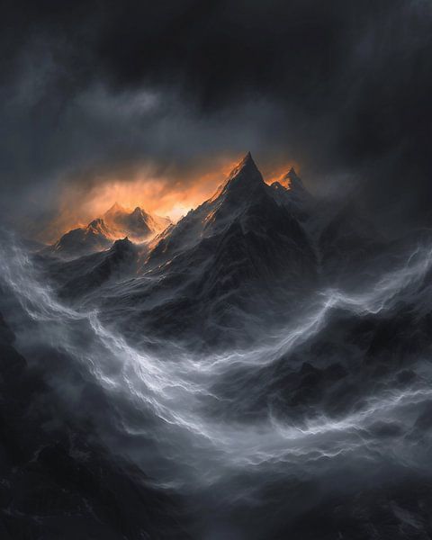 Fantastische Bergwelt von fernlichtsicht