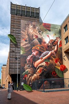 Mural Muziekgebouw Eindhoven avec clin d'oeil...
