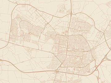 Kaart van Tilburg in Terracotta van Map Art Studio