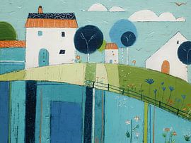 cozy houses and seasonal country side