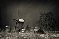 Dutch windmill in winter in art version by Peter Bolman thumbnail