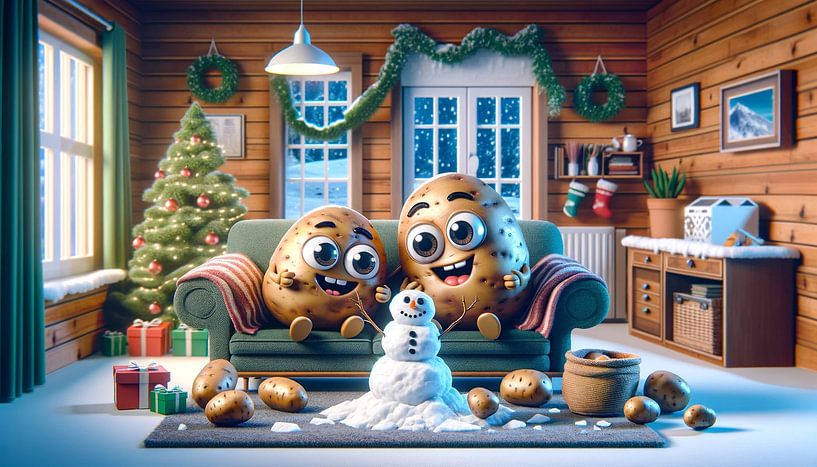 Kerstwonder met bankzitters van artefacti