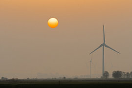 Ostfriesland - Sonnenuntergang mit Windkraft von Naturfotograf in Ostfriesland
