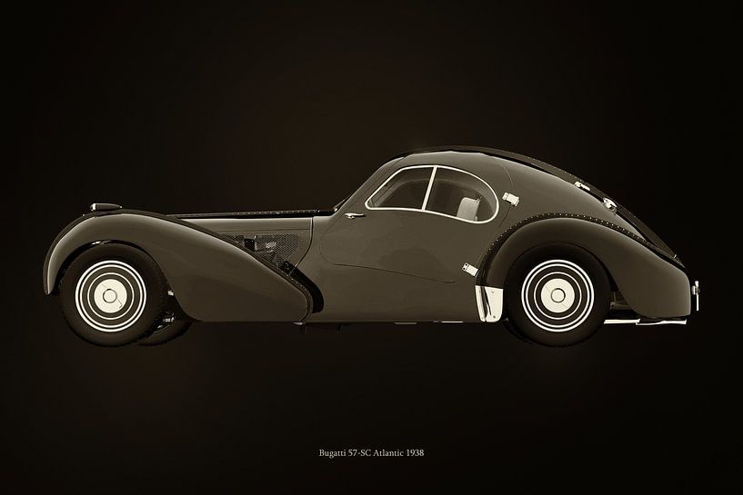 Bugatti 57-SC Atlantic de 1938 version N&B par Jan Keteleer