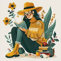woman reading a book