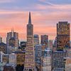 Transamerica-Pyramide bei Sonnenuntergang, San Francisco, USA von Aloke Design