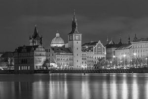 La vieille ville de Prague en noir et blanc, République tchèque - 1