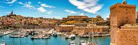 Panorama shot old port in Marseille France