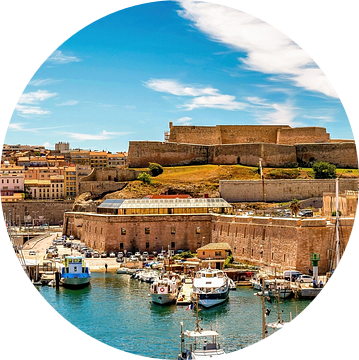 Panorama opname oude haven in Marseille Frankrijk