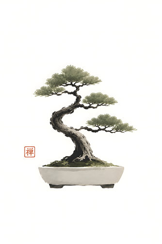 Elegante bonsai-zen-wanddecoratie