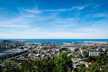 Een uitzicht over Cherbourg