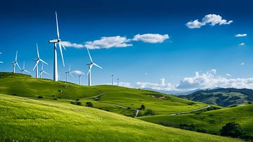 Wind farm with a green field by Animaflora PicsStock