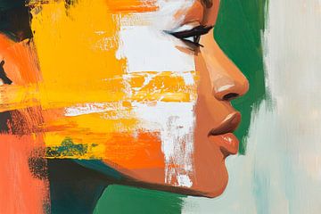 Face in a riot of colour - Expressive by Poster Art Shop