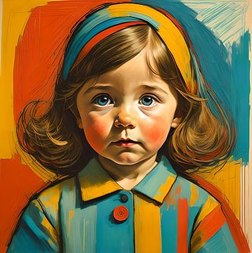 The little girl in red yellow blue by Gert-Jan Siesling