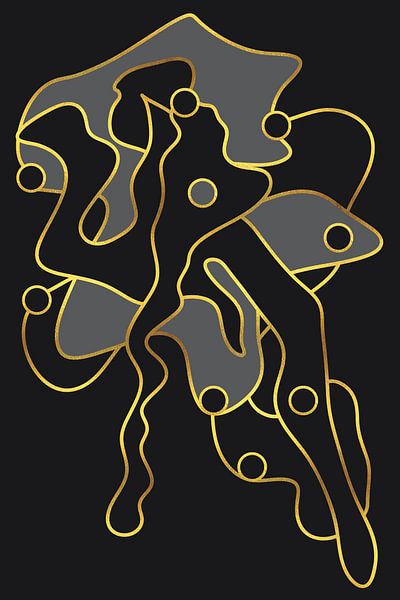 Golden Eternal Shapes | schwarz von Melanie Viola