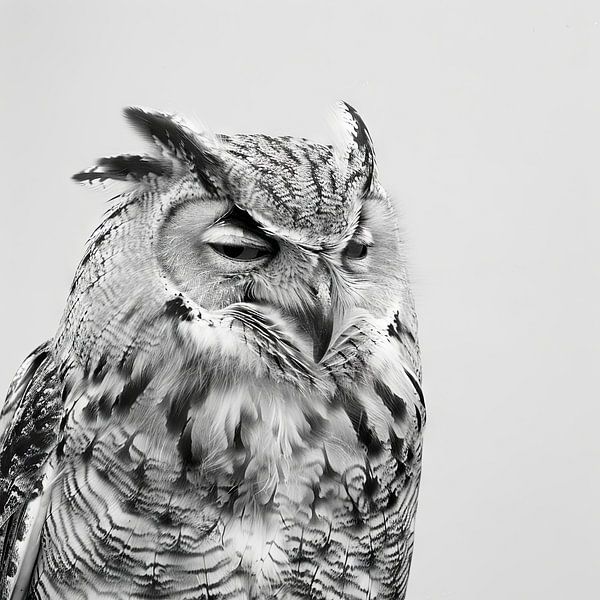 Owl in black and white by Poster Art Shop