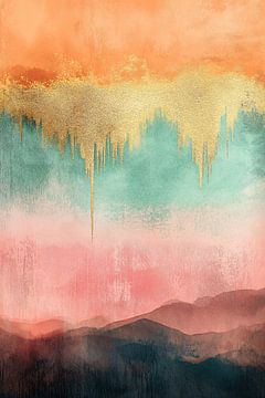 Gouden Regen in Pastel no.1 van Studio BB