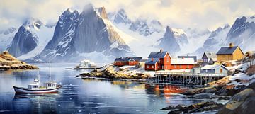 Noorwegen Natuur van Abstract Schilderij