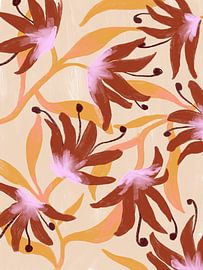 Graceful flowers in warm, earthy colours by Anna Benge