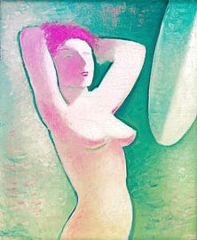 Bathing nude on the beach by Mad Dog Art