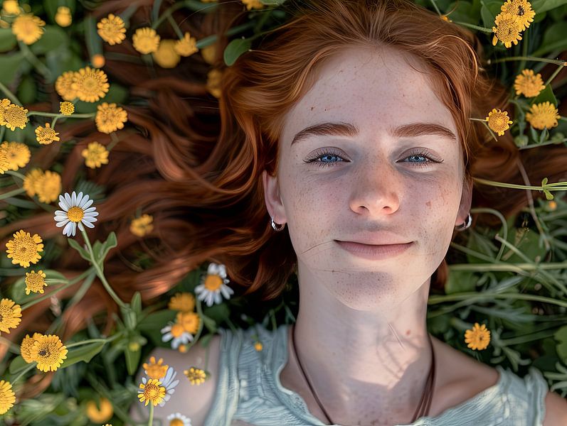 fantasy portrait woman with flowers by Egon Zitter