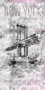 Graphic Art NEW YORK CITY Manhattan Bridge