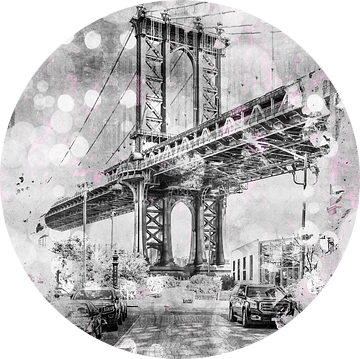 Graphic Art NEW YORK CITY Manhattan Bridge van Melanie Viola