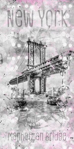 Graphic Art NEW YORK CITY Manhattan Bridge van Melanie Viola