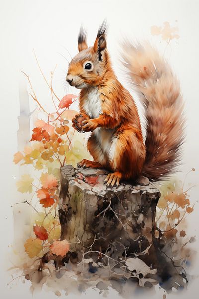 Skizze Eichhörnchen von AlexEyck AI Art