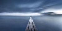 Small jetty on the Baltic Sea black and white