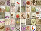 Collage met symbolen, tekst en krabbels van Rietje Bulthuis thumbnail
