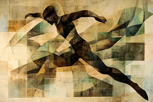 Abstracte kunst danser beweging