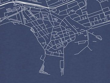 Kaart van Hoorn Centrum in Royaal Blauw van Map Art Studio