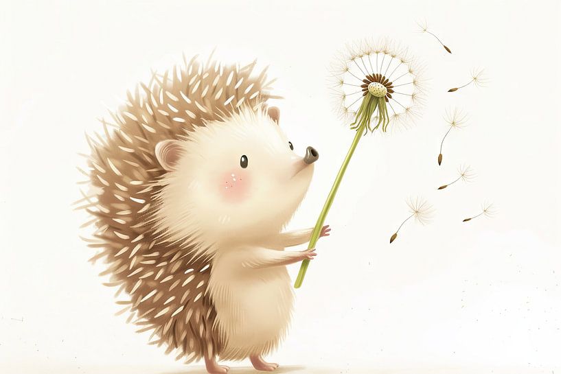 Hedgehog illustration for children's room by Poster Art Shop