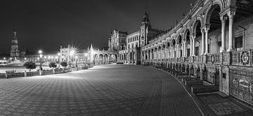 Plaza de España in Schwarz und Weiß