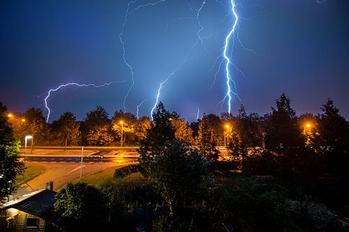 Bliksem boven Lelysad