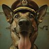 Militärhundeporträt - Deutscher Schäferhund von Joriali Fine Art