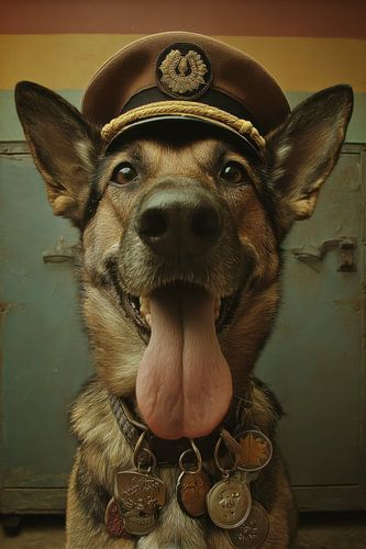 Militärhundeporträt - Deutscher Schäferhund von Joriali Fine Art