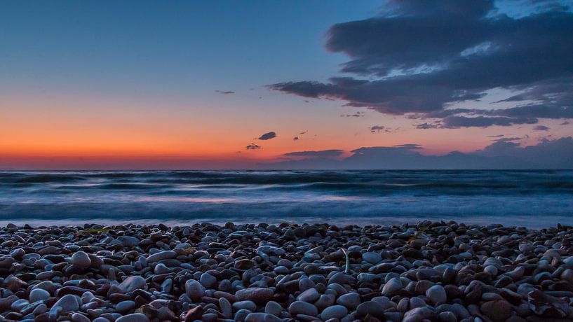 Zonsondergang bij Acharavi Corfu Griekenland van de buurtfotograaf Leontien