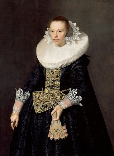 Portret van een vrouw, Nicolaes Eliasz. Pickenoy - 17e eeuw