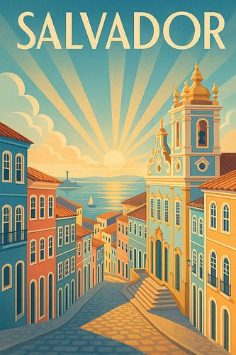 Salvador Zonsopgang - Art Deco Bahia Poster