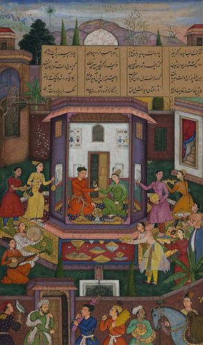 Amir Khusraw, Shirin entertaining Khusraw - 1597-1598 by Atelier Liesjes