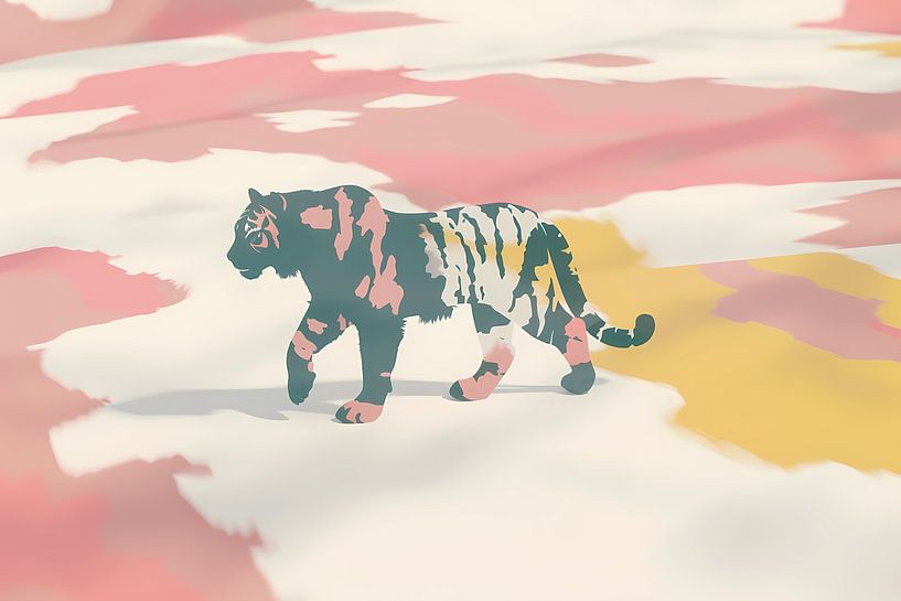 Colourful abstract tiger painting in pop art style by Art & Soul Creations