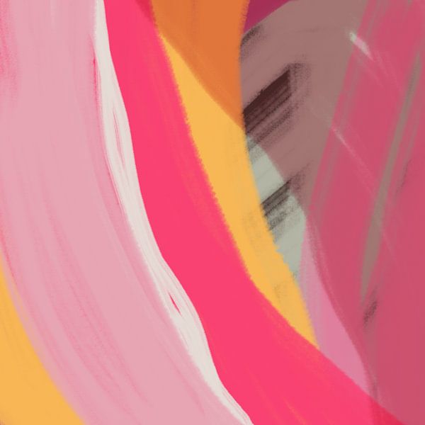 Kleurrijke moderne abstracte kunst in neon- en pastelkleuren nr. 4 van Dina Dankers